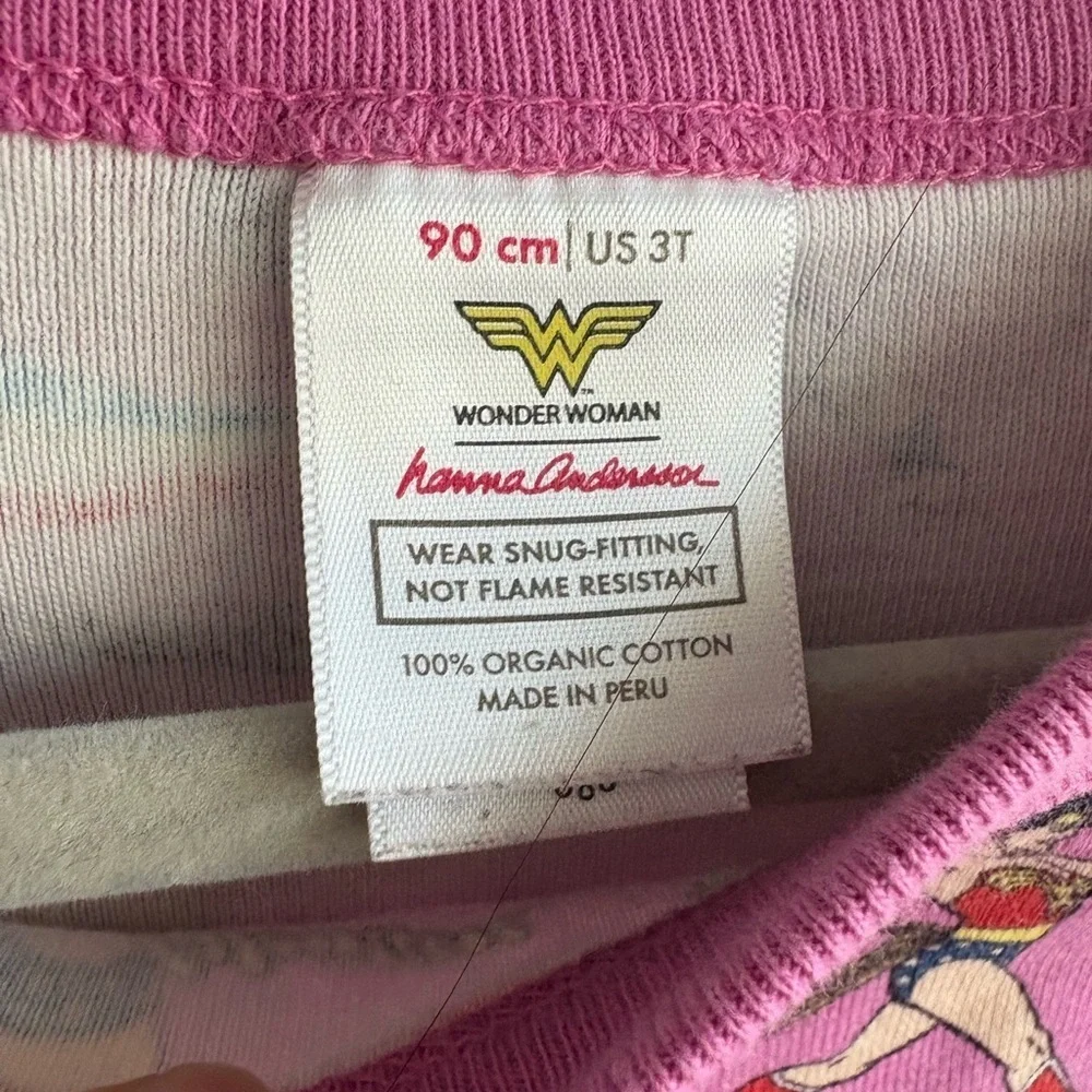 Hanna Andersson Pink Wonder Woman Superhero Kids Pajama Set